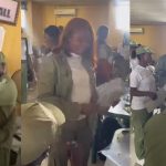 "Omo 500k don sure for these ones like this" – Moment corps member proposed to his girlfriend during monthly clearance (VIDEO)