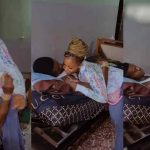 Lady celebrates with her man on the sick bed after Sign-Out (WATCH)