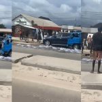 "How much water you wan sell" – Pure water company suffɘrs loss after truck driver hits expensive car (VIDEO)