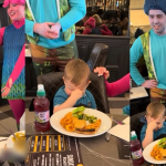 "He just wanted to eat" – Little boy flushed with embarra$$ment as parents recite heartfelt birthday rhymes (WATCH)