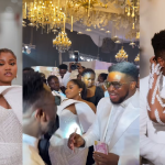 Mixed Reactions Trail Clips Of Veekee James Spraying Dollars At A Wedding While Her Husband, Femi Atere Sprayed Naira (WATCH)