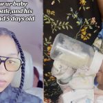 New mother in sh0ck as her 3 weeks old baby holds his feeding bottle (VIDEO)