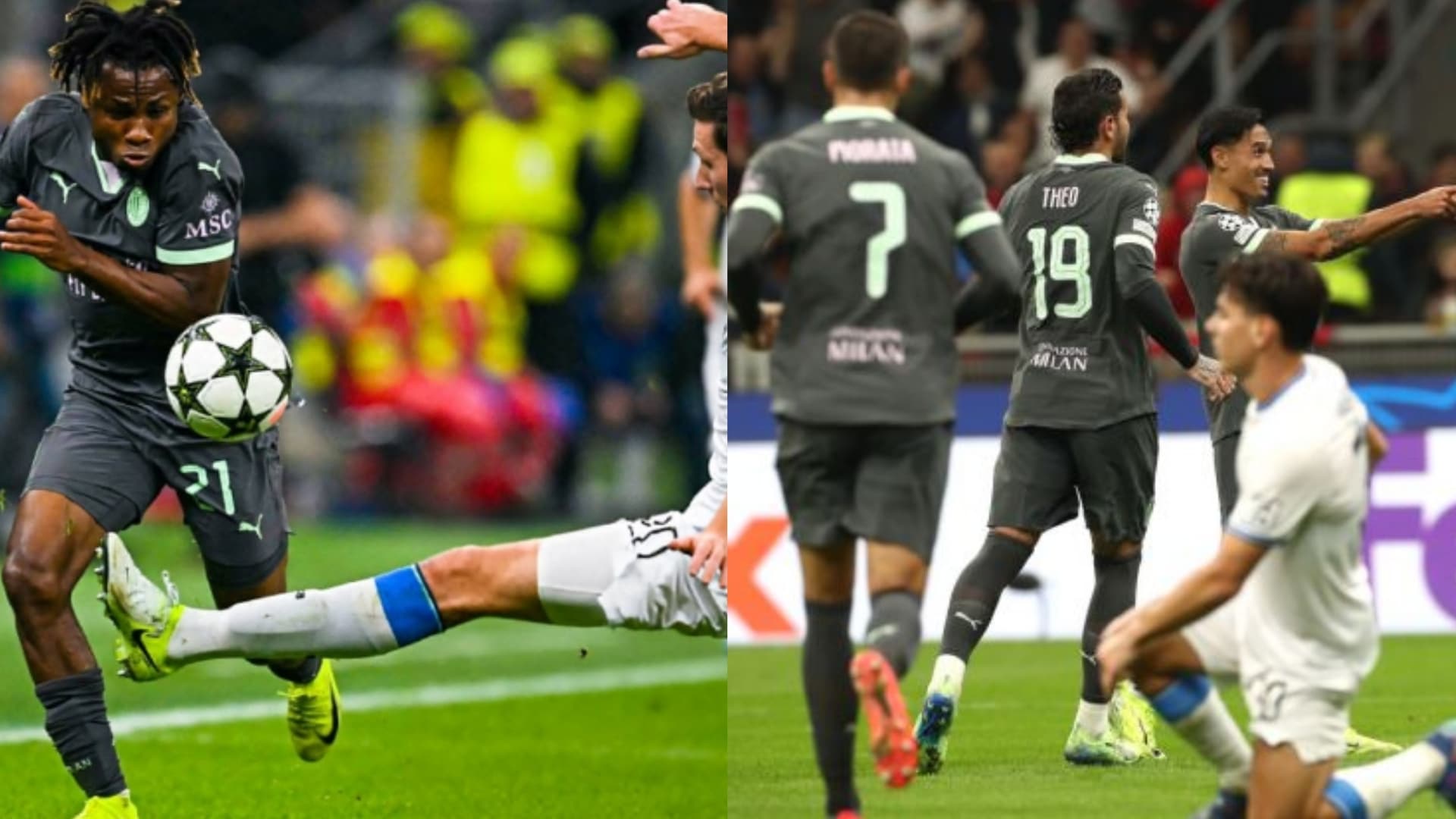Onyedika sees red, but Chukwueze shines with assist as Milan thrash 10-man Brugge