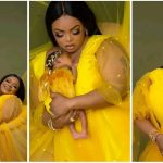 Dayo Amusa offers a glimpse of her newborn