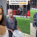 Lady gushes as little boy offers to buy her bottle water