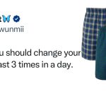 Men take to correct!on as lady instructs that they change their boxers at least 3 times in a day