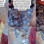 Netizens drool as lady breaks open her piggy bank in viral video