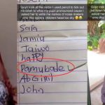 Teacher shocked as student spells 'Patience' as 'Pamubade' on noise-maker list