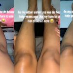 "Na my turn to use her children now" – Lady recounts childhood memories, reciprocates by using sister's children for body massage (WATCH)