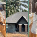 Lady Blindfolds Her Father, Leads Him To Beautiful House She Built For Him