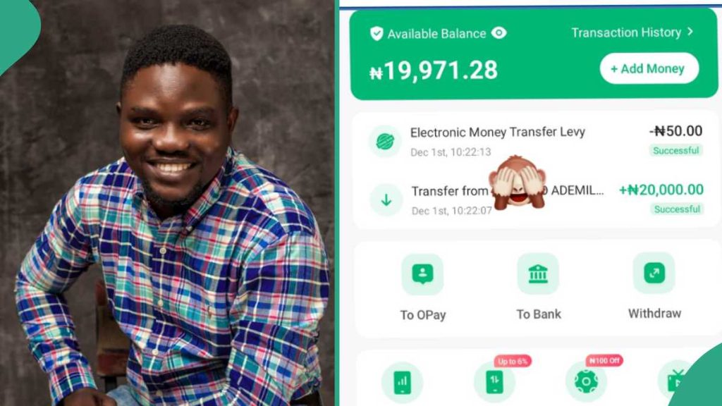 Electronic Transfer Levy: Man Who Transferred N20K From UBA To Opay Shows How Much Was Deducted