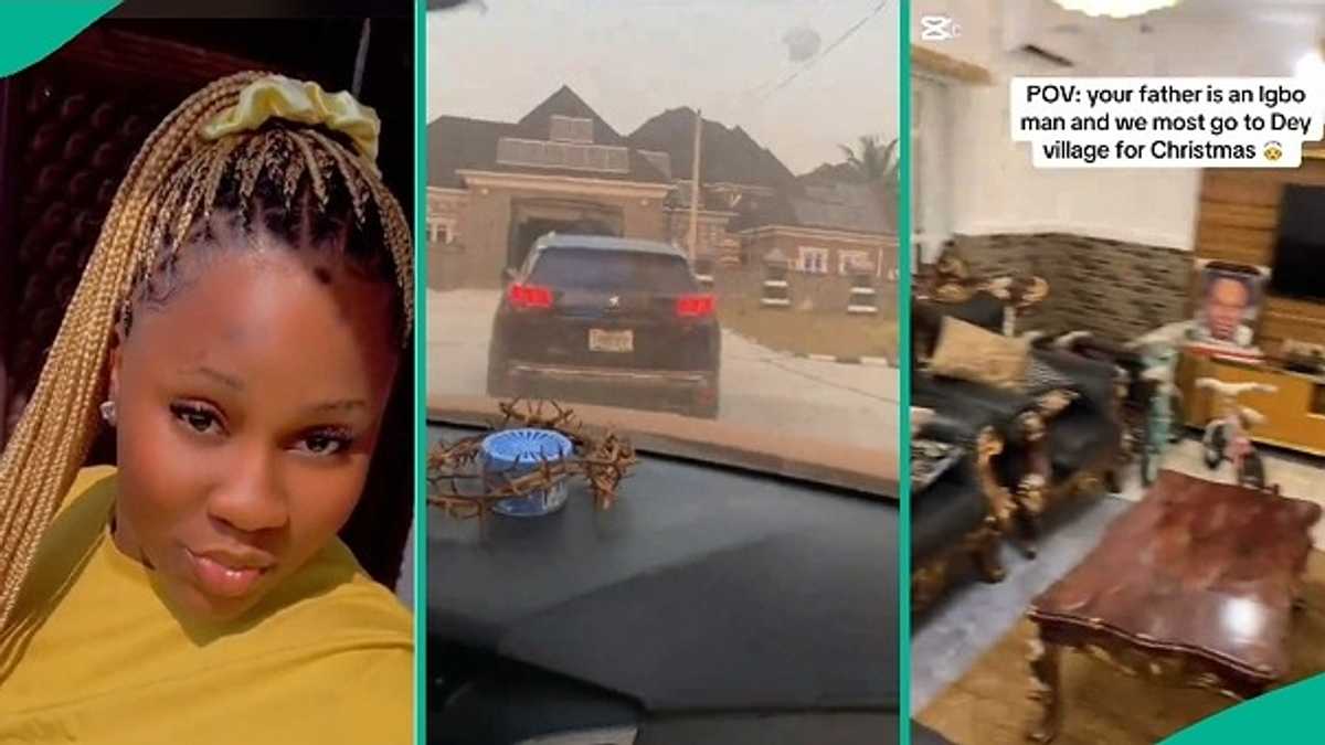 Igbo Lady Shows Off Family's Grand Mansion in Village after Travelling Home for Christmas Holidays
