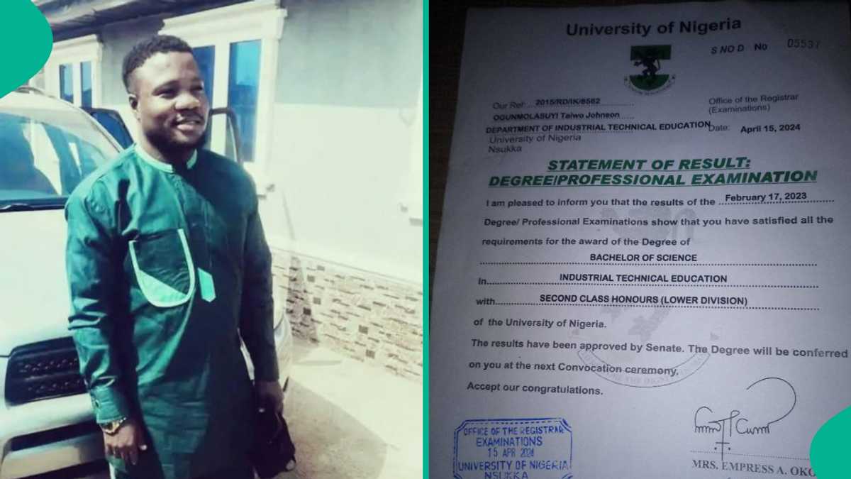 University of Nigeria Nsukka Graduate Begs for Job on Social Media, Displays His Statement of Result