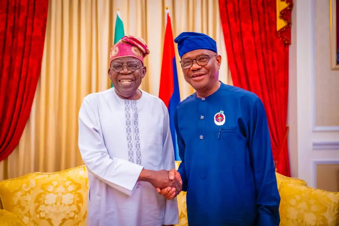 NEWS: Wike, sons pay Christmas homage to Tinubu in Lagos [PHOTOS]